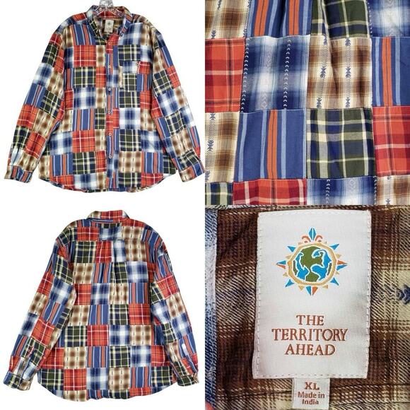 Territory Ahead Other - Territory Ahead Shirt Mens Size XL Button Down Southwestern Patchwork Plaid